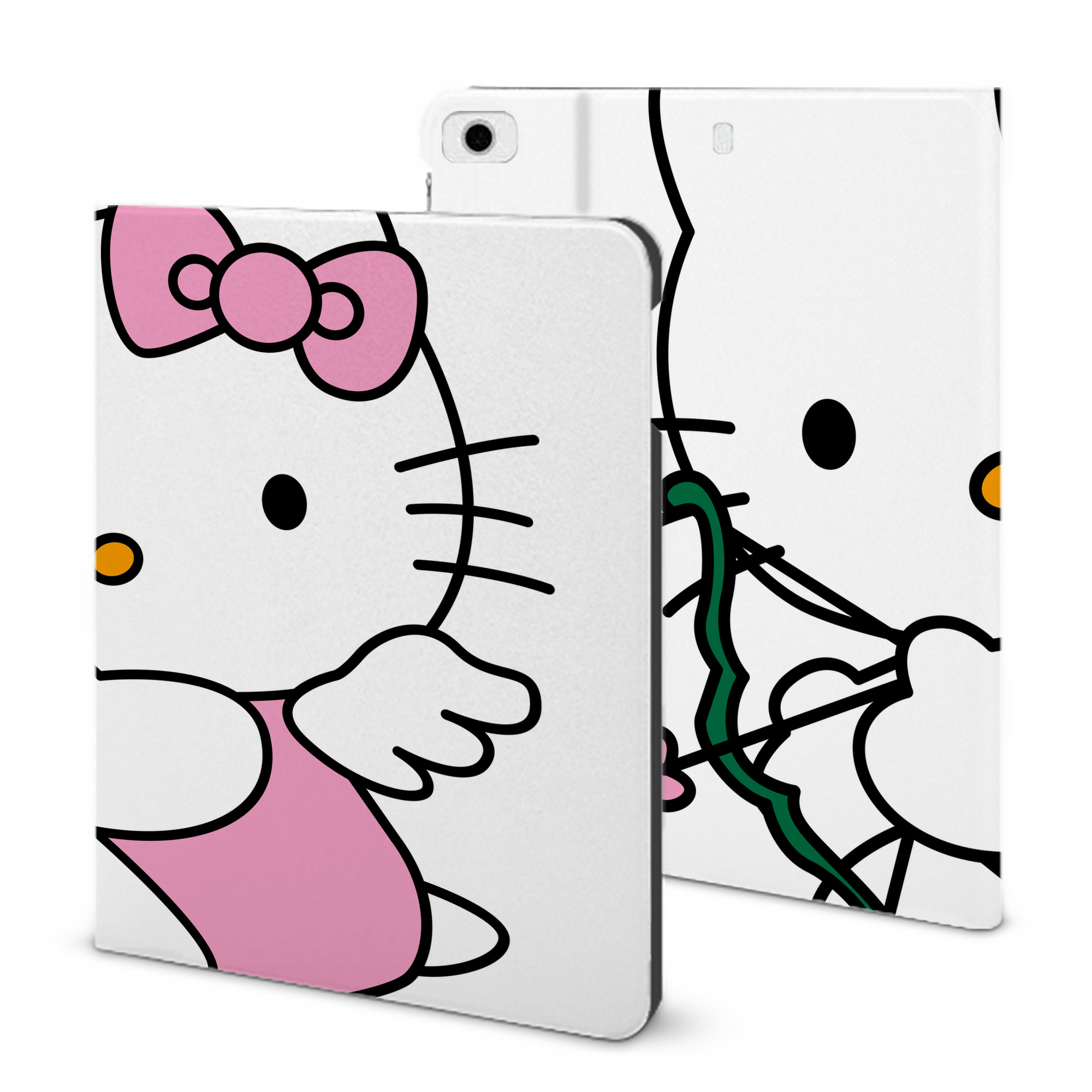 （画像用） Hello Kitty ハローキティ IPad ケース ブック型 PUレザー TPU 耐衝撃 軽量 薄型 ペン収納なし 全面保護 IPad 各モデル対応
